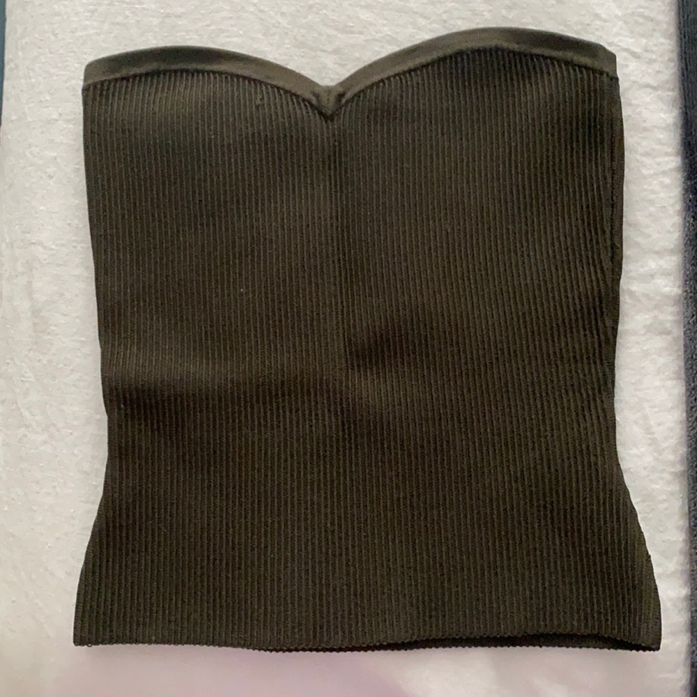 Babaton | Strapless olive green right top